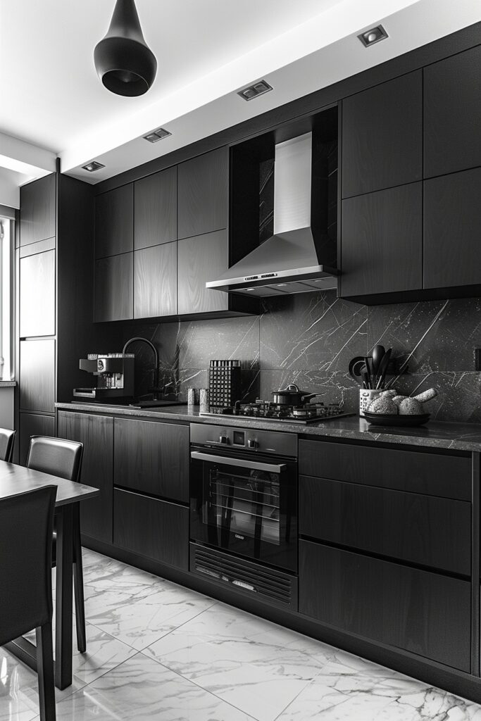 Monochrome Small Kitchen Design