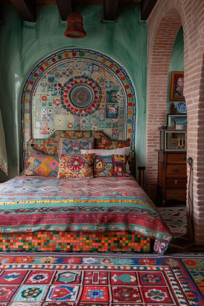 Mosaic Mirror Gypsy Boho Bedroom