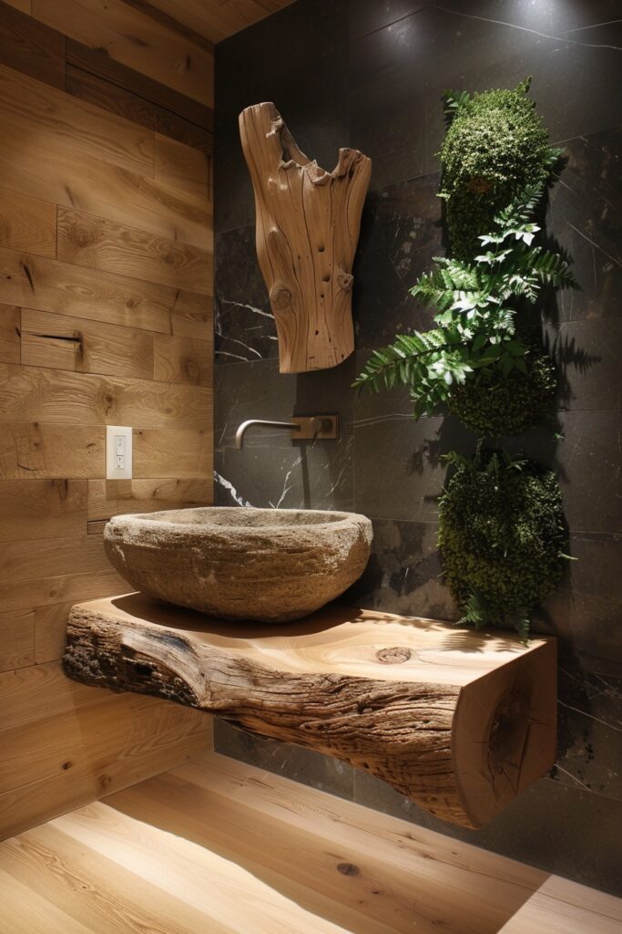 Nature-Inspired Small Bathroom Design