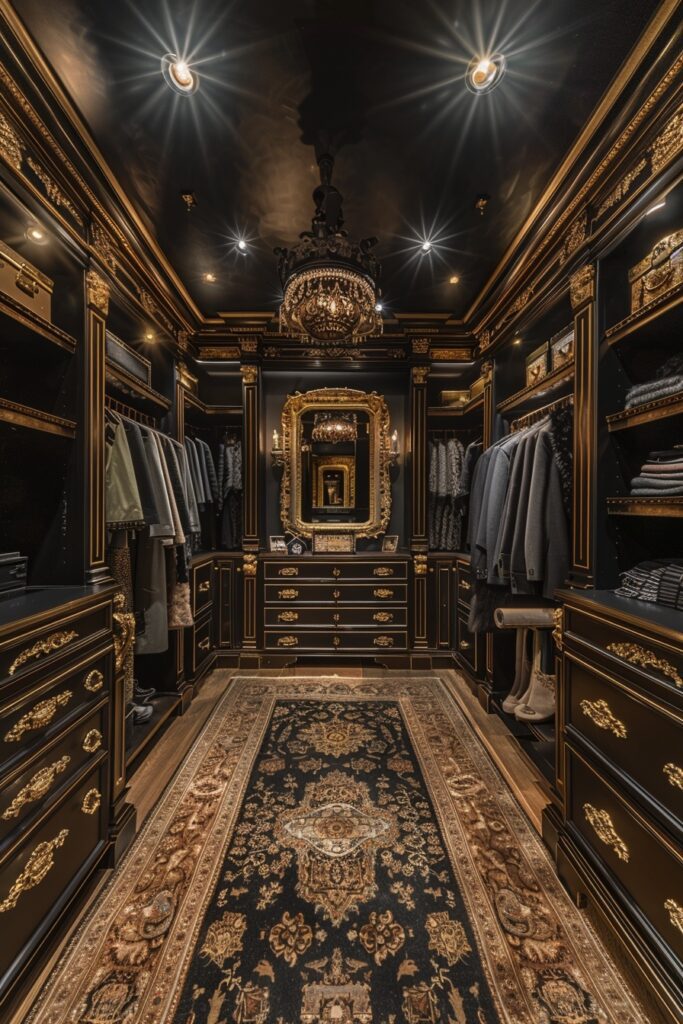 Opulent Golden Accents Closet