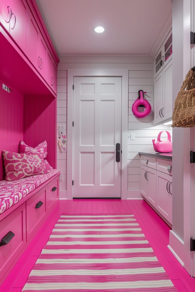 Organized Pink Mudrooms