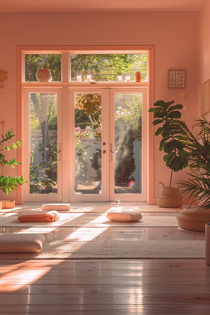 Peaceful Pink Yoga Rooms