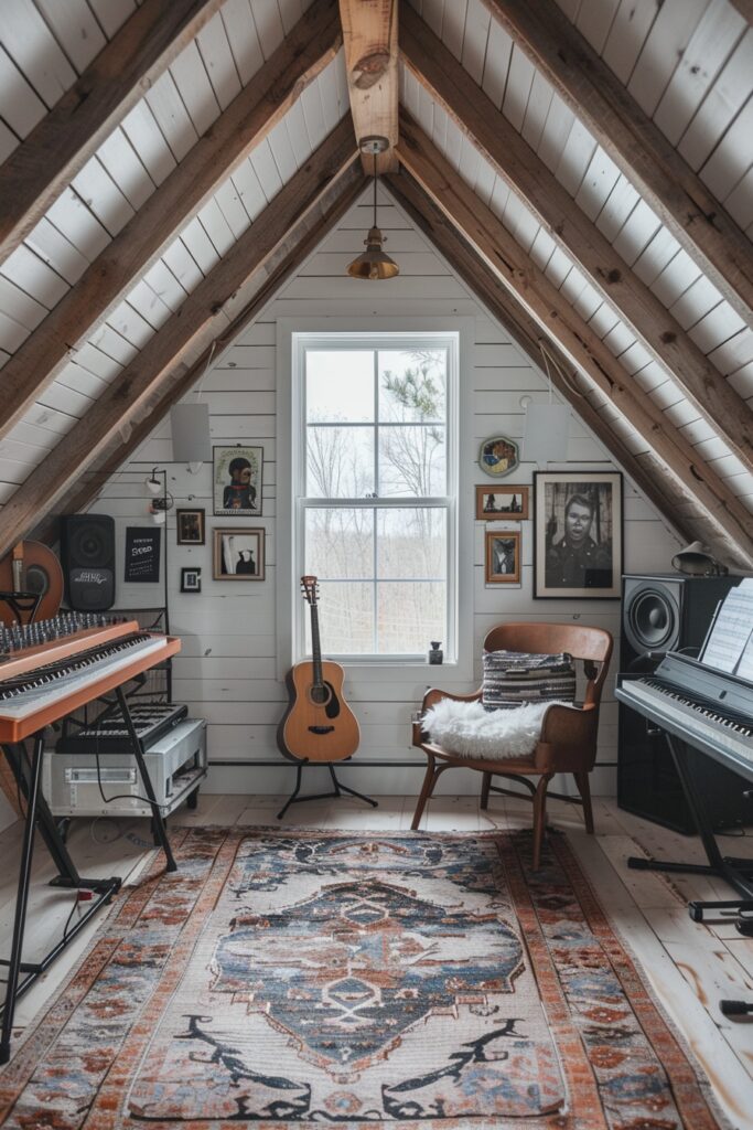 Personal Music Studio in the Attic