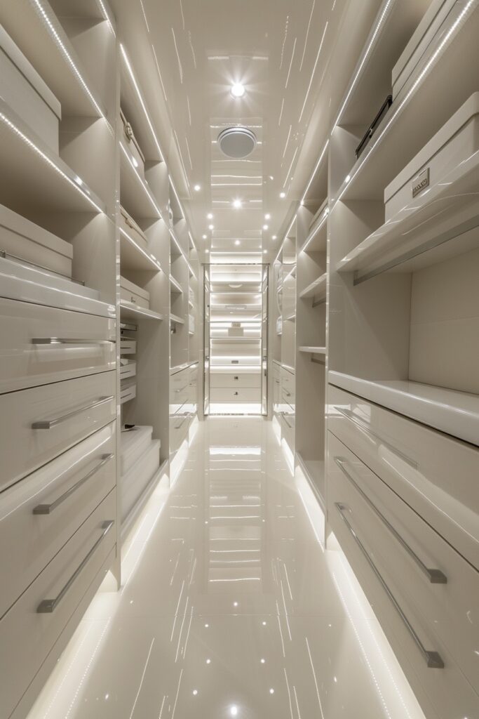 Polished High-Gloss Closet Feature