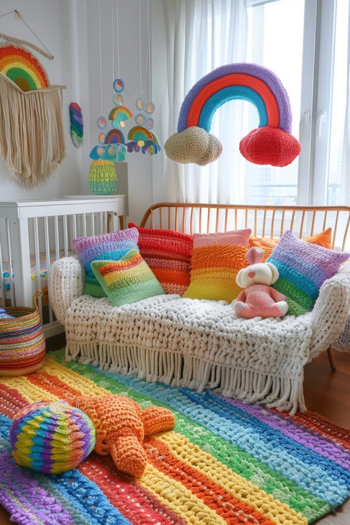 Rainbow-Themed Boho Nursery