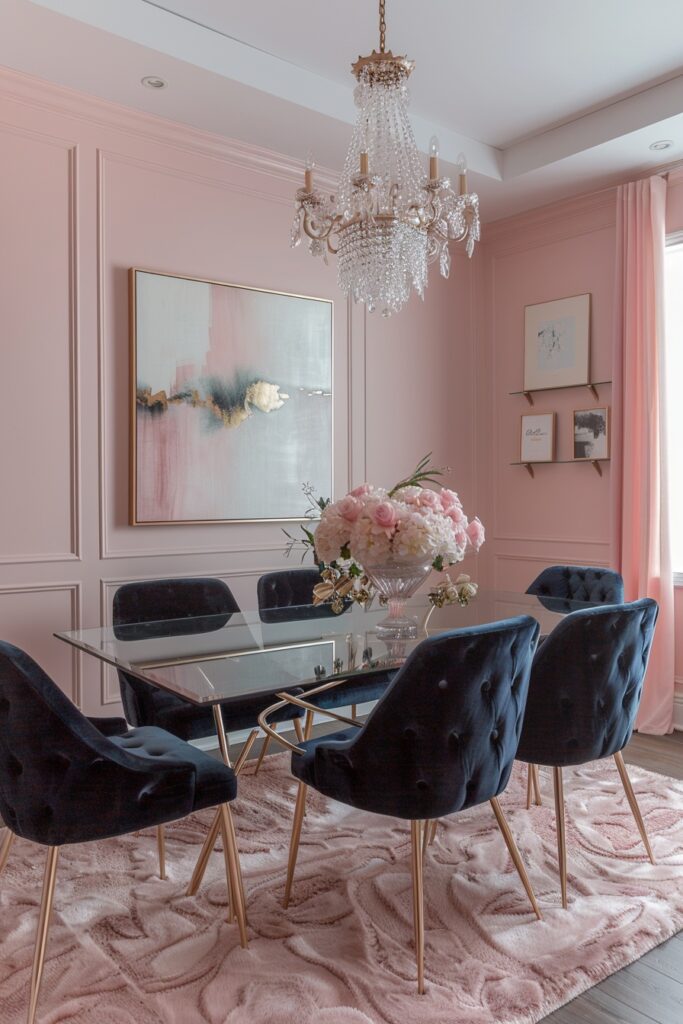 Refined Pink Dining Rooms