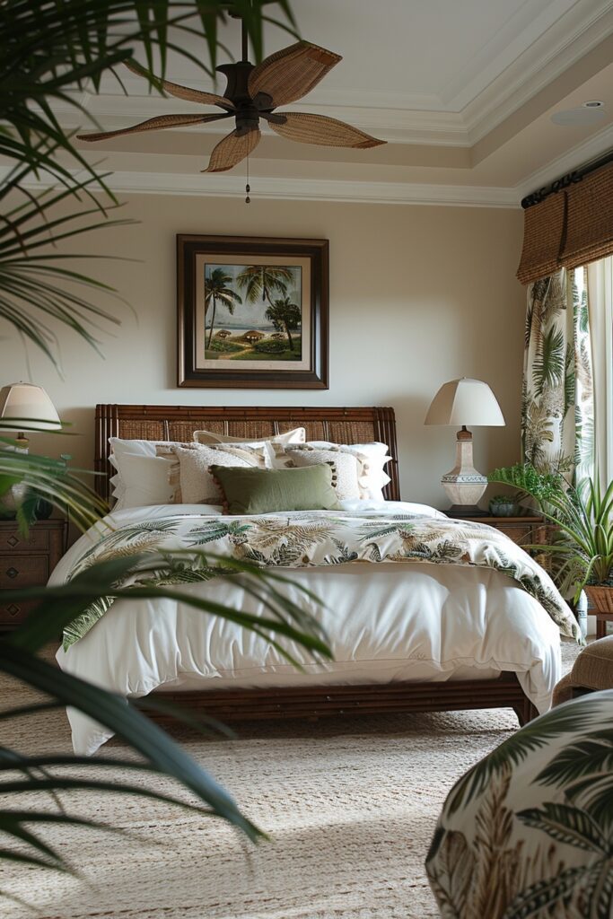 Resort-Style Palm Bedroom