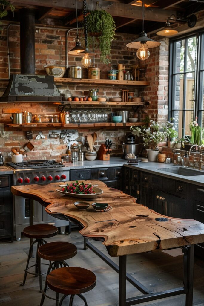 Rustic Meets Industrial Kitchens