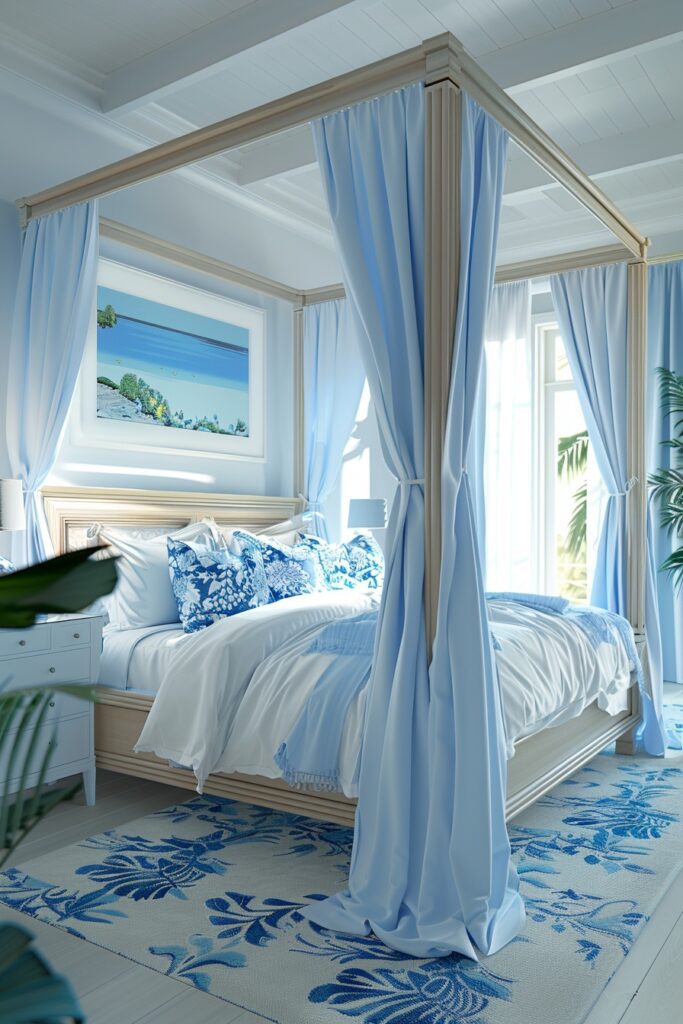 Seaside Inspired Ocean Breeze Canopy Bed