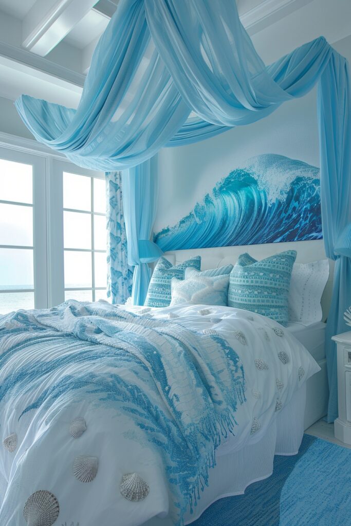 Serenity Ocean Girls Bed with Canopy