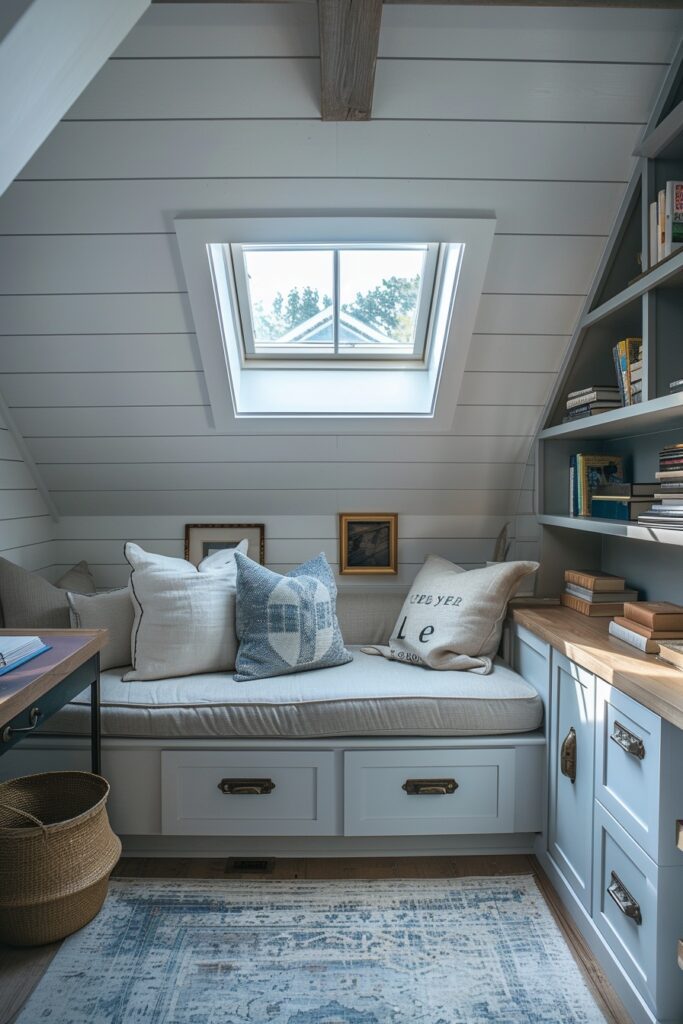 Skylight-Enhanced Attic Reading Nook