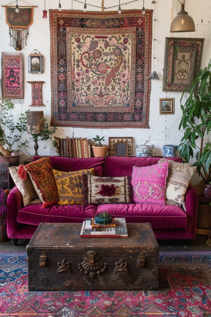 Tapestry-Centric Colorful Retreat