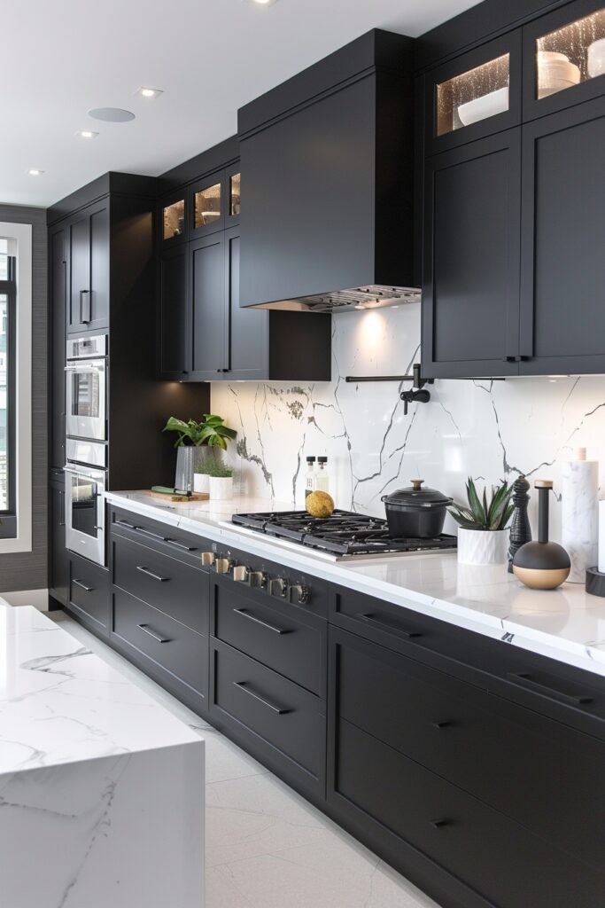 Timeless Minimalist Black and White Kitchen