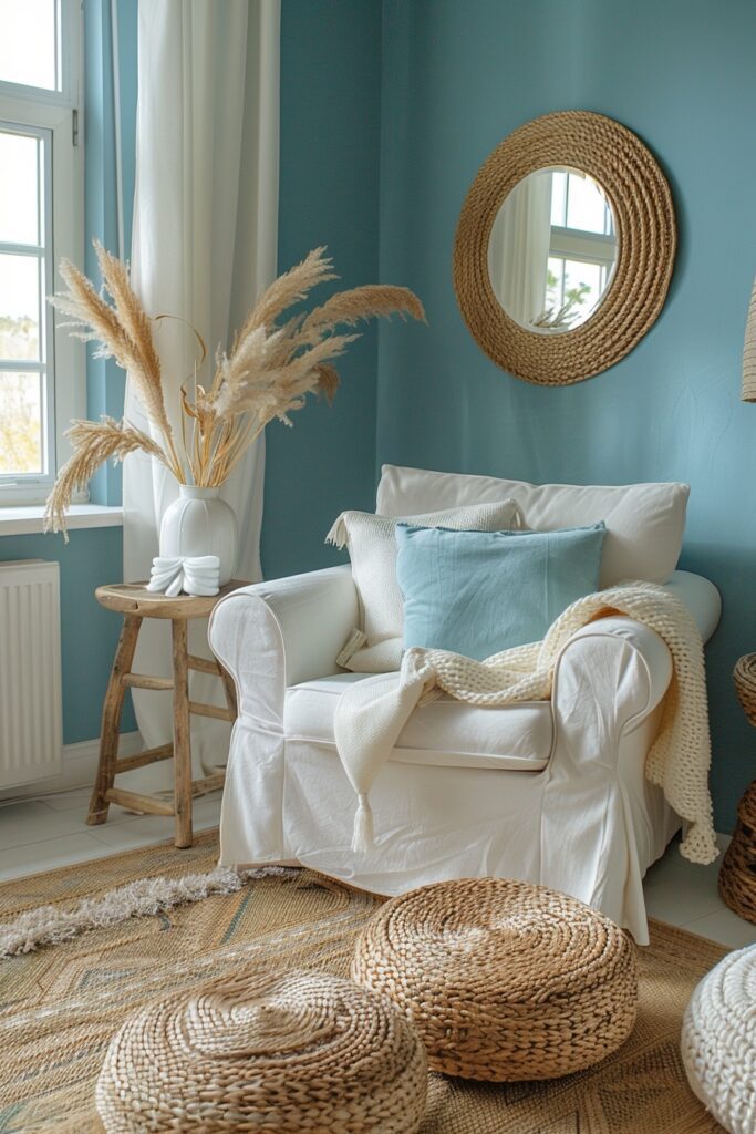 Tranquil Light Blue Dorm Room