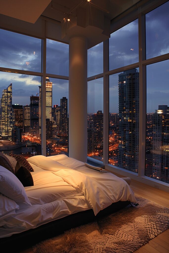 Urban Skyline Bedroom Views