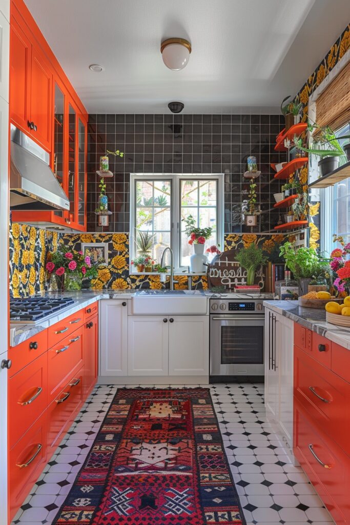 Vibrant Patterned Kitchenette