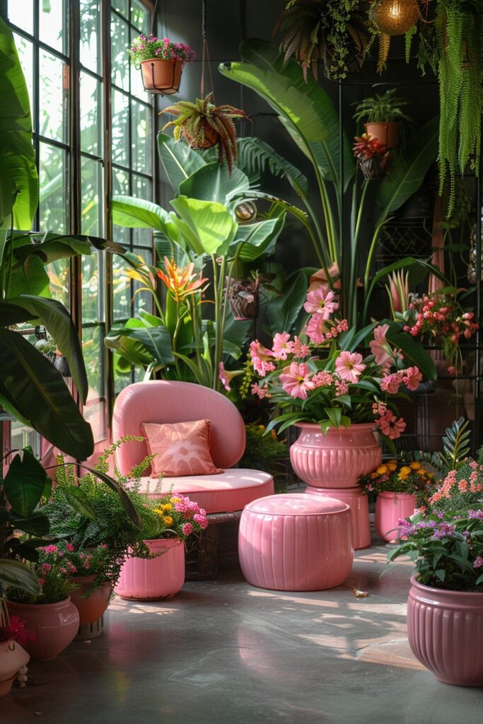 Vibrant Pink Indoor Gardens