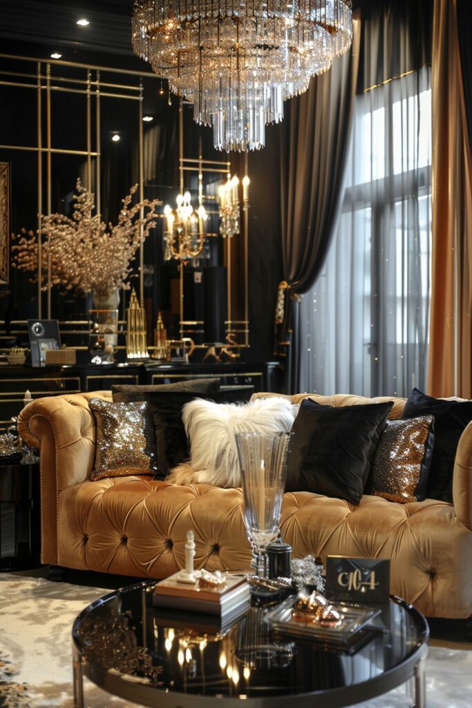 Vintage Hollywood Glam Living