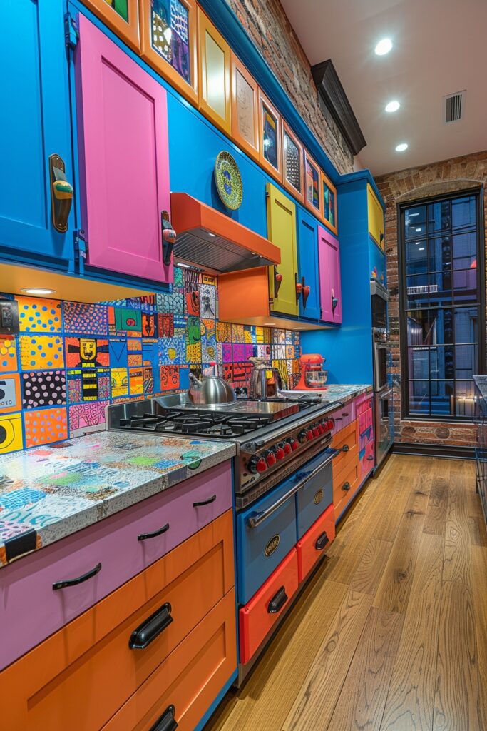 Vivid Pop Art Cooking Area