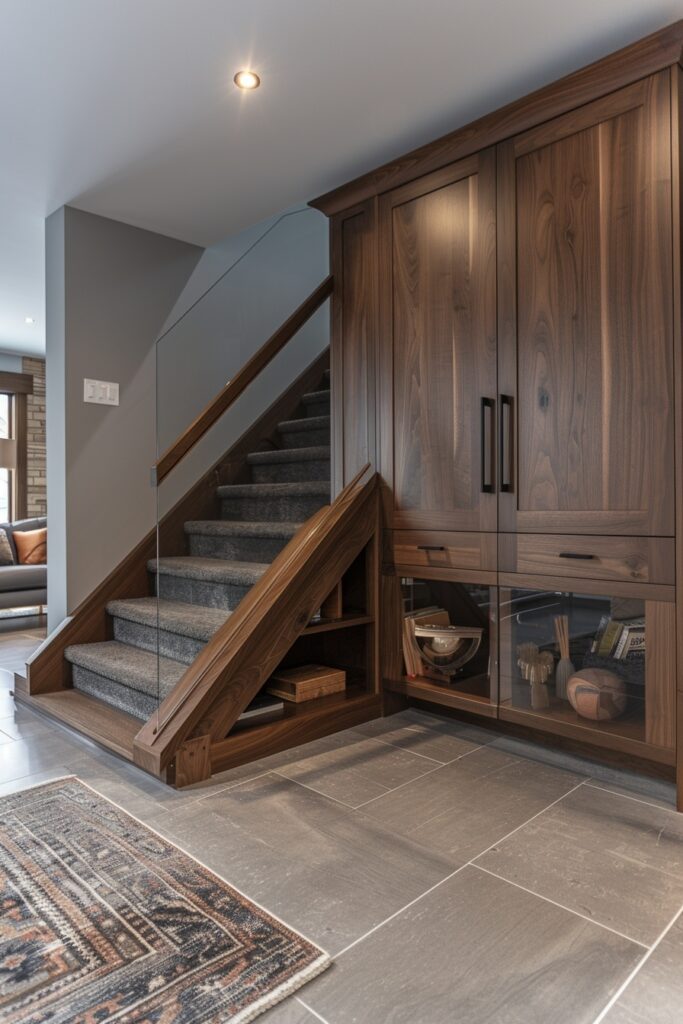 Architectural Storage Under Stairs