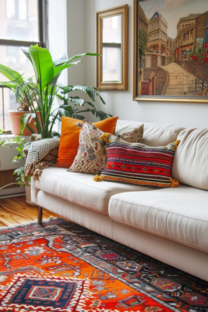 Bold and Bright Scandi Boho Living Rooms