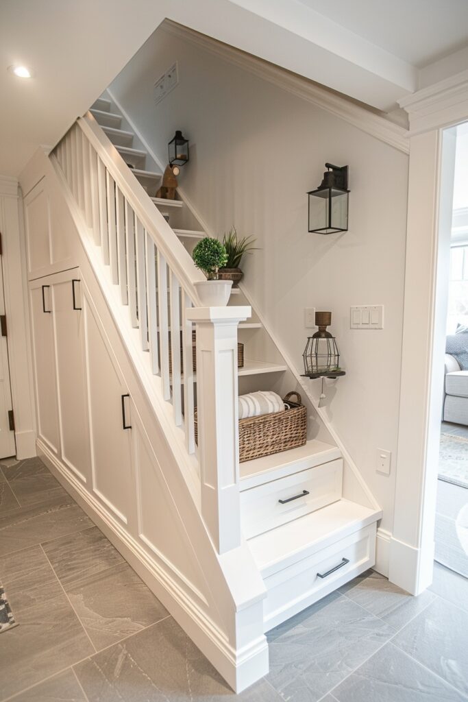 Custom-Built Storage Under Stairs