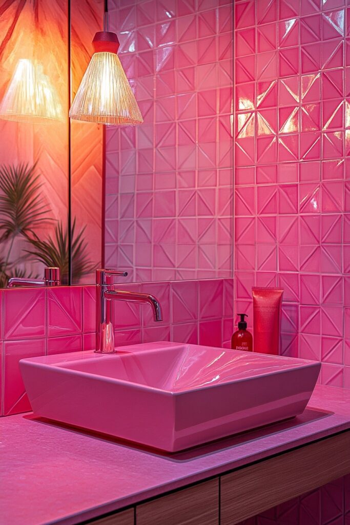 Geometric Pink Accents