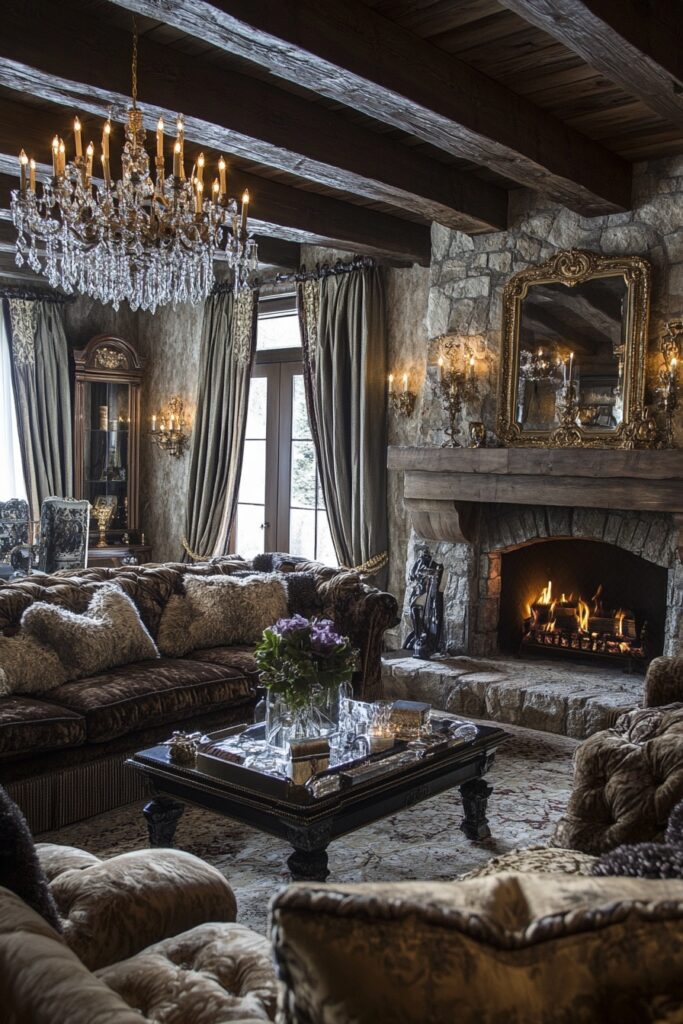 Glamorous Rustic Living Room