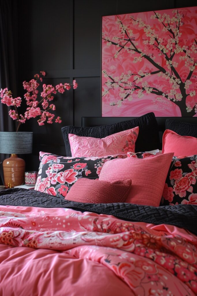 High-Contrast Pink and Black Design