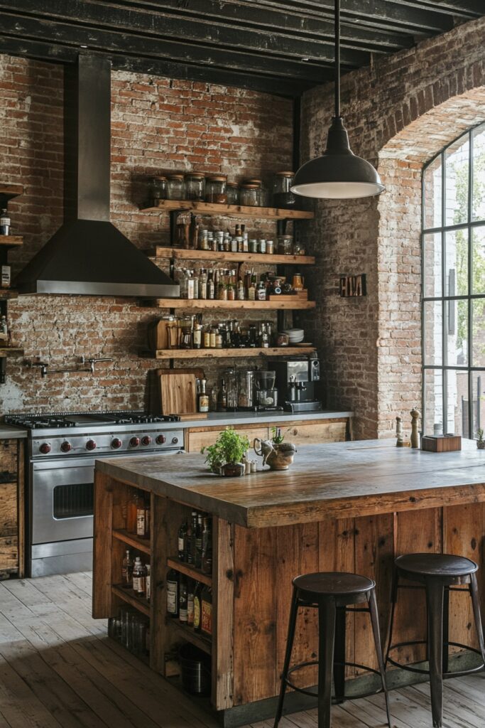 Industrial-Rustic Culinary Space