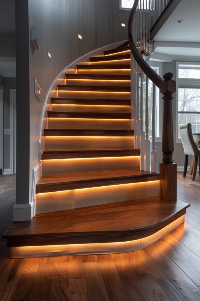 Integrated Lighting Under Stairs