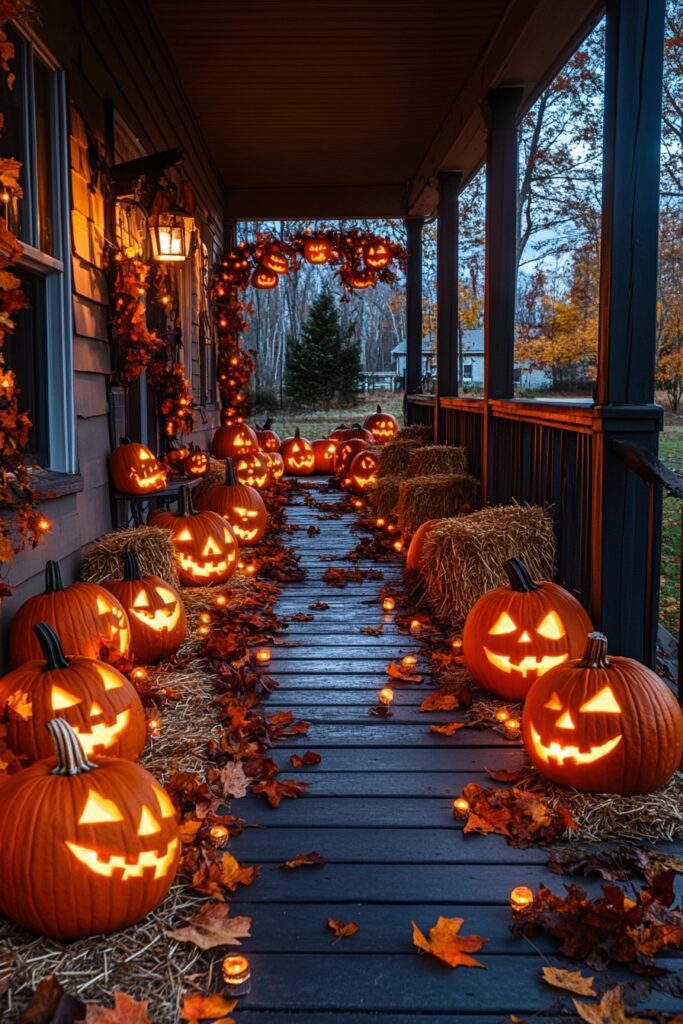 Lanterns and Pumpkins Porch