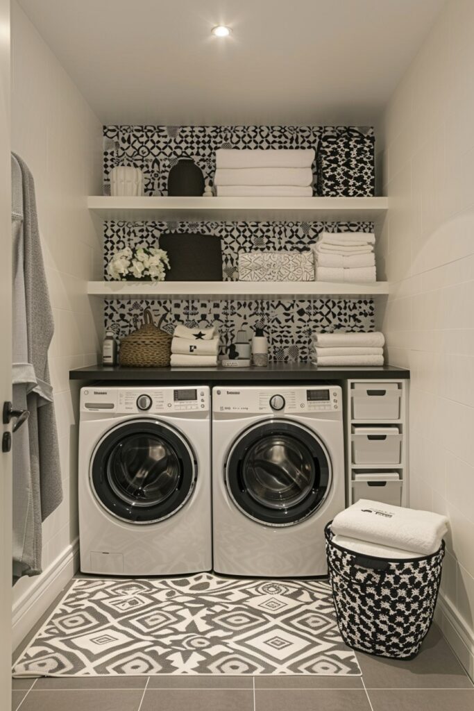 Monochrome Laundry Room