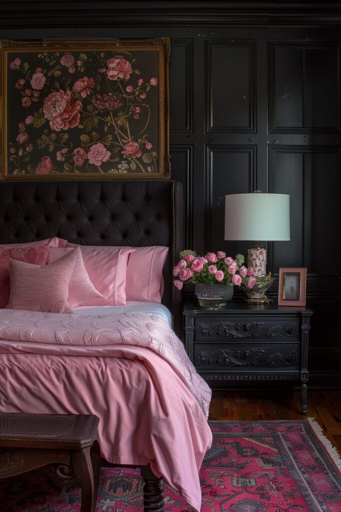 Pink and Black Textural Contrast