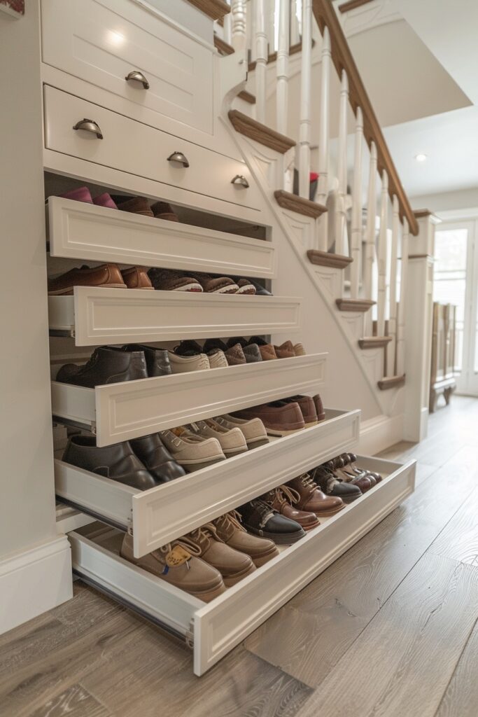 Pull-Out Storage Systems Under Stairs