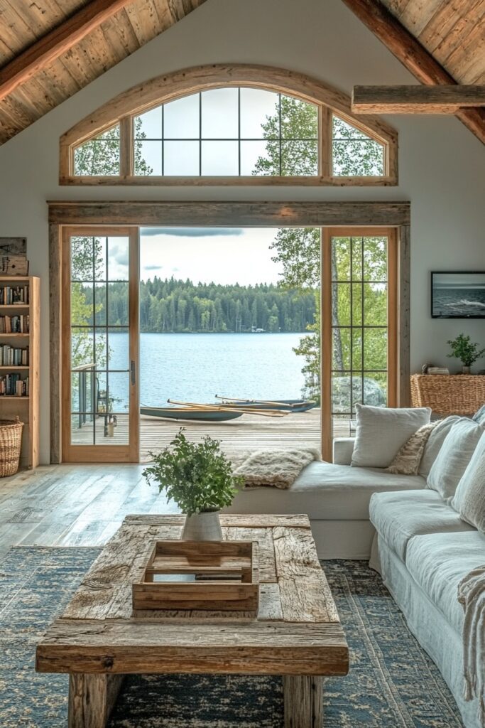 Rustic Lakeside Living Room