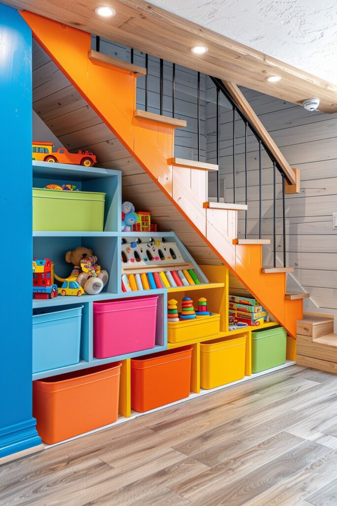 Toy Storage Solutions Under Stairs