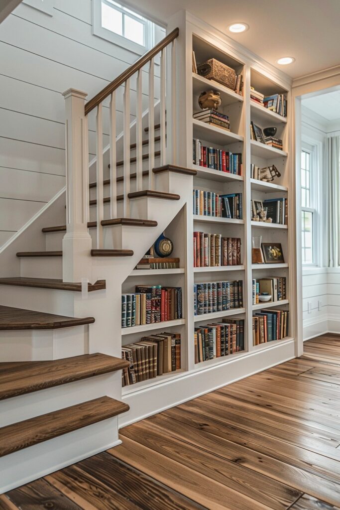 Unique Under-Stair Bookshelves