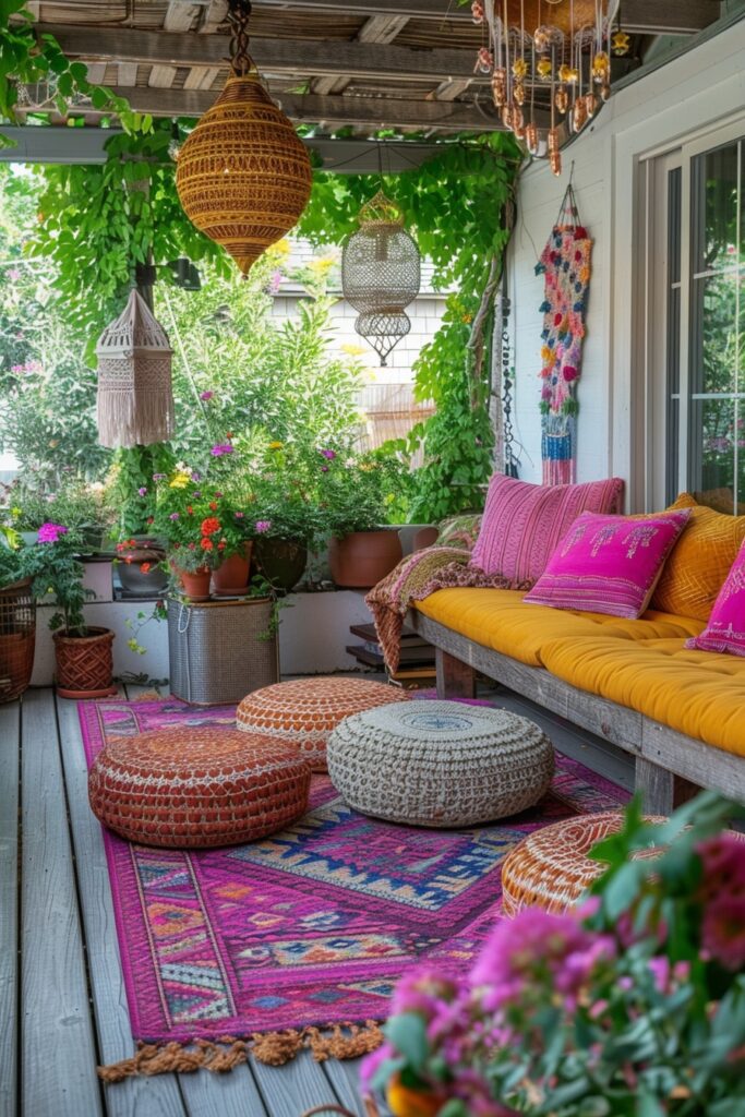 Vibrant Scandi Boho Patio Accents