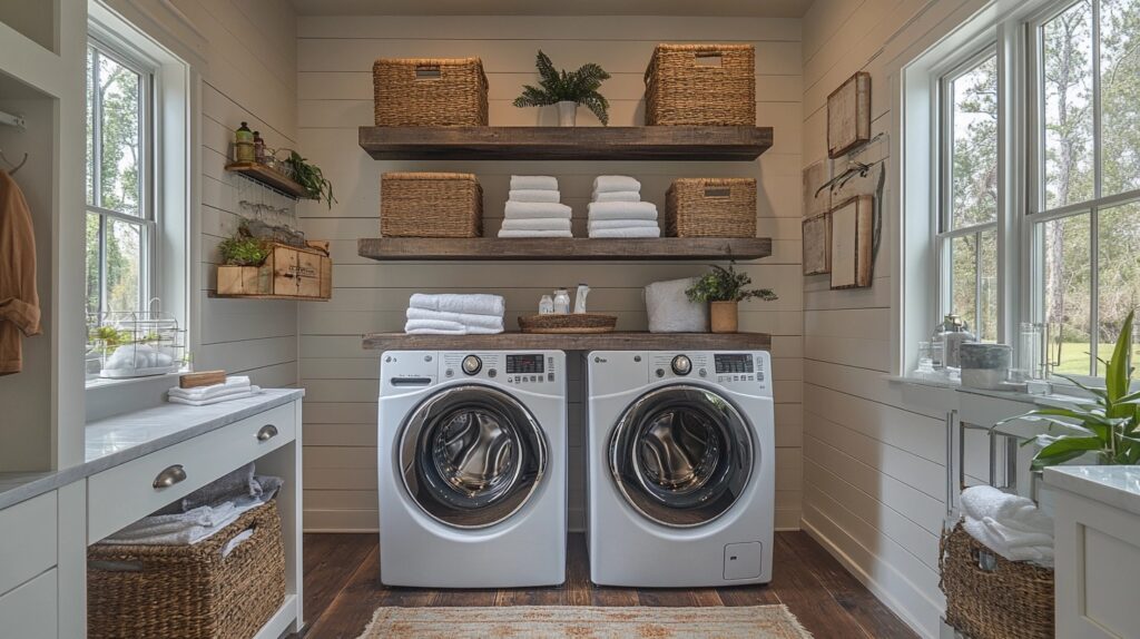 stacked laundry room