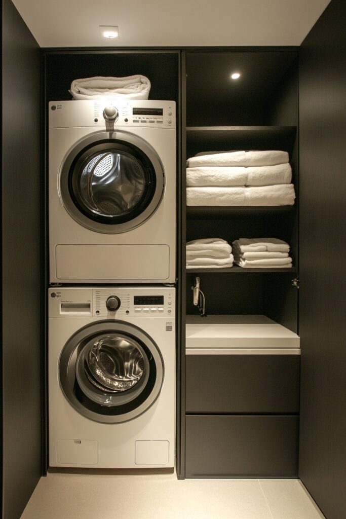 stacked laundry room