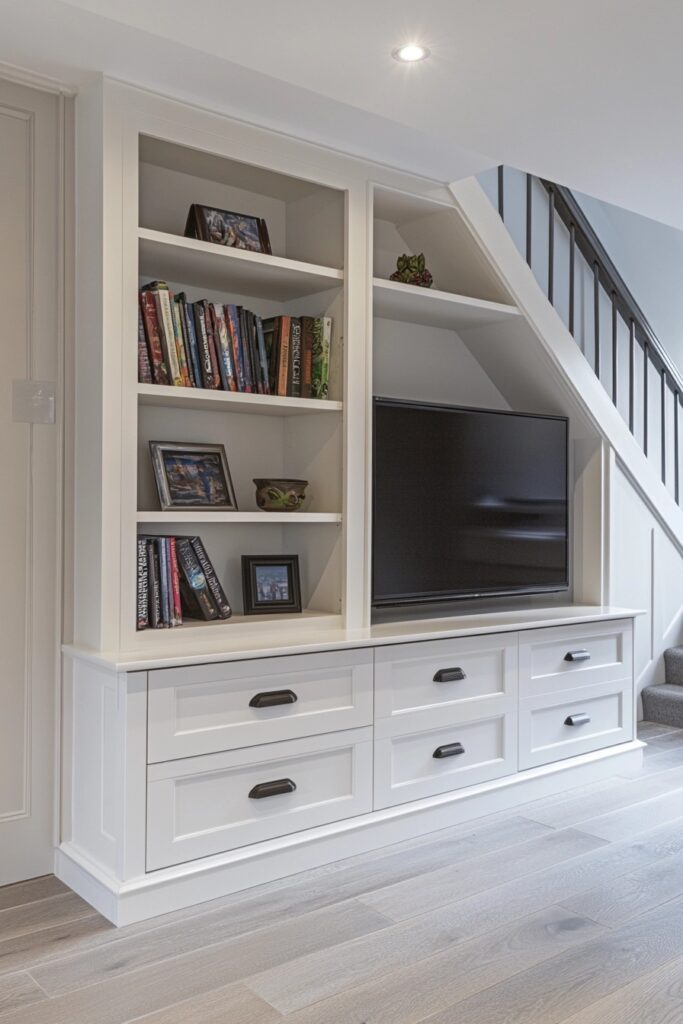 staircase storage under stairs