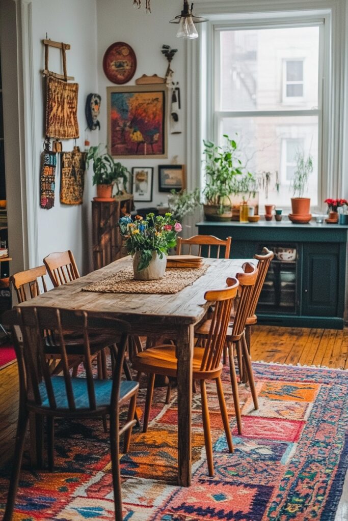 Bohemian Vibe Dining Area