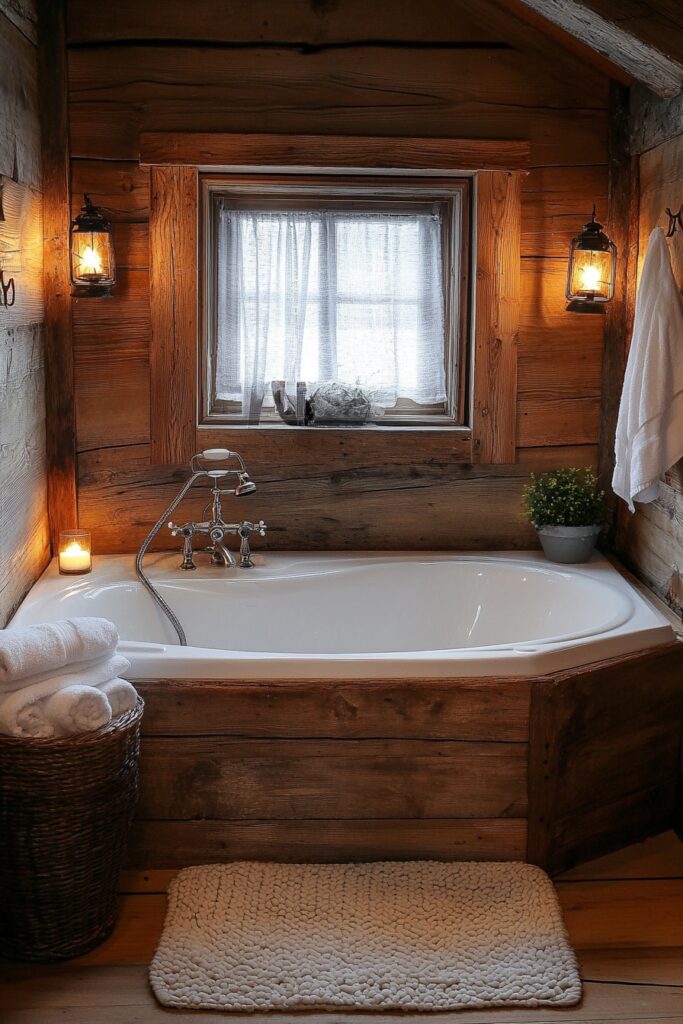 Cozy Alpine Corner Bathroom