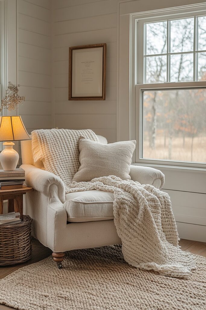 Dedicated Reading Corner in Farmhouse Style