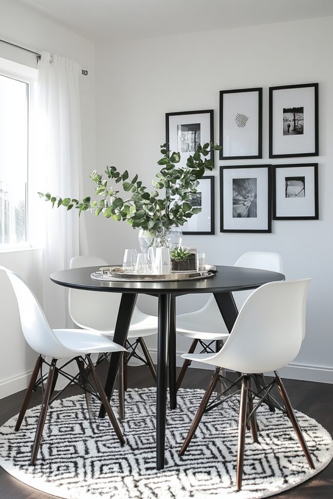 Elegant Monochrome Breakfast Nook