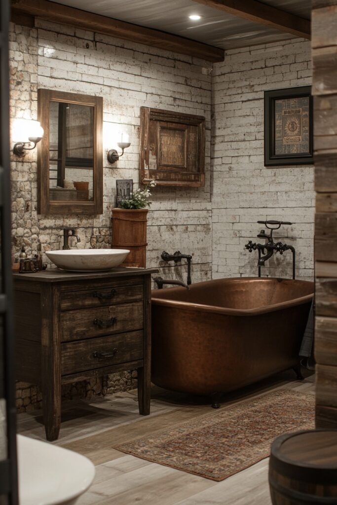 Elegantly Weathered Washroom