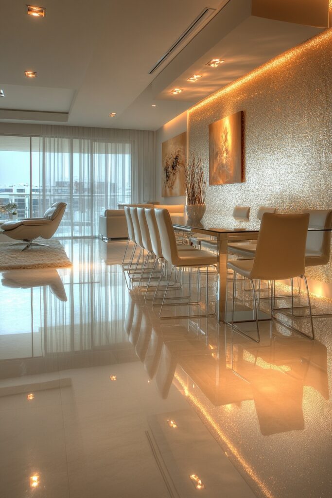 High-Gloss Dining Space