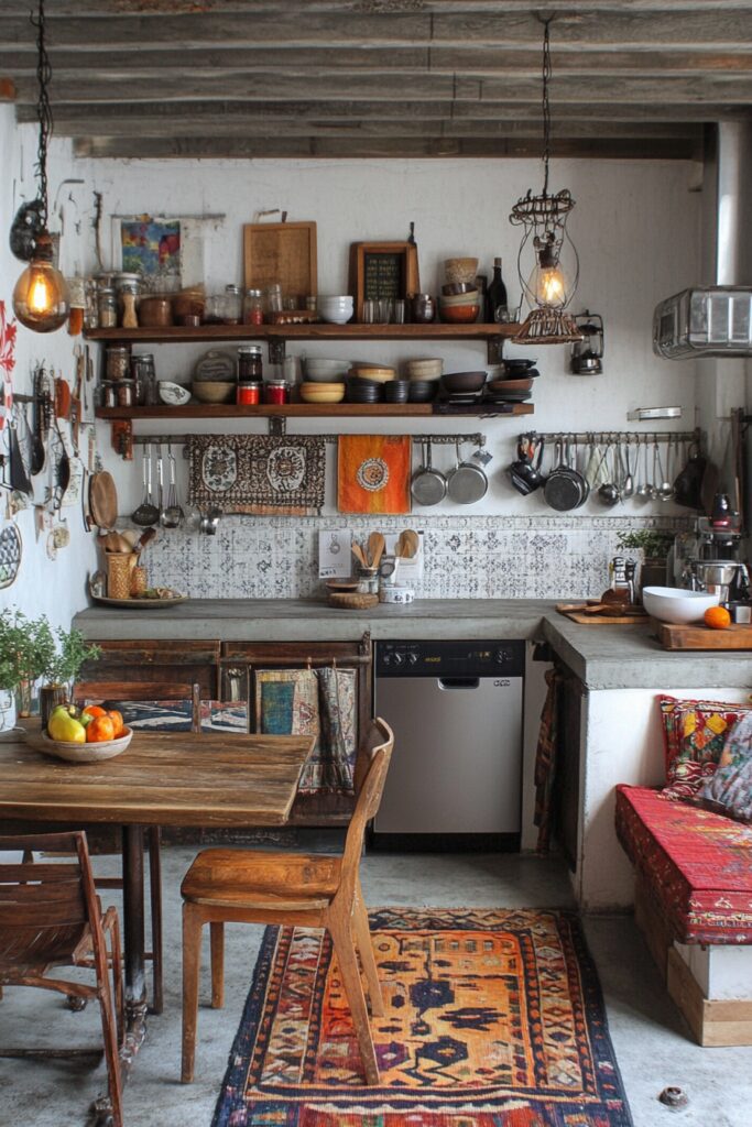 Industrial Boho Kitchen Nook