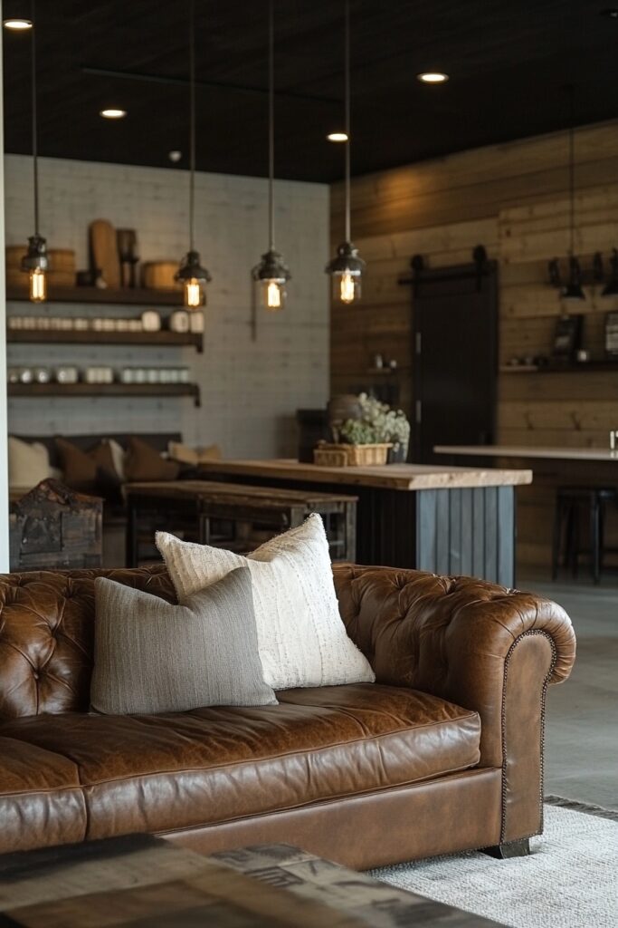 Industrial Lighting in Farmhouse Interiors